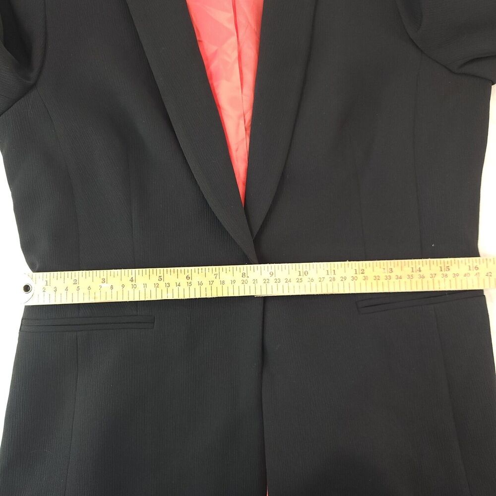 Women’s Black Blazer Coat Size 8 Tie Sleeve‎ Minimalist Chic Designer Jacket - Picture 8 of 10